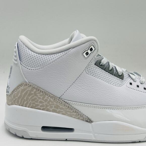 Nike Air Jordan 3 Retro White Silver Sneakers CT8532 111 Men Size 11 NEW main image 8